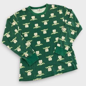 Hanna Andersson Pajama Set Top Star Wars Yoda Print Organic Cotton Adult L